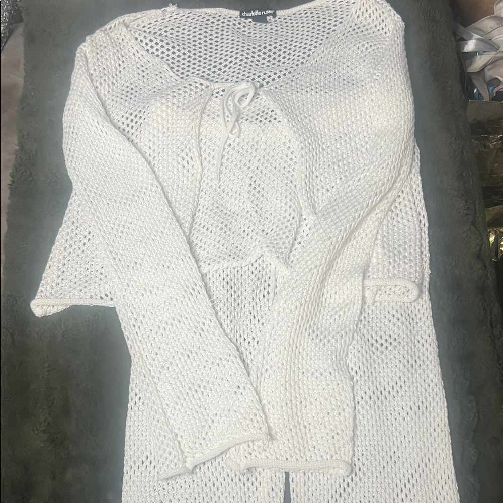 White Knit Sweater with pants